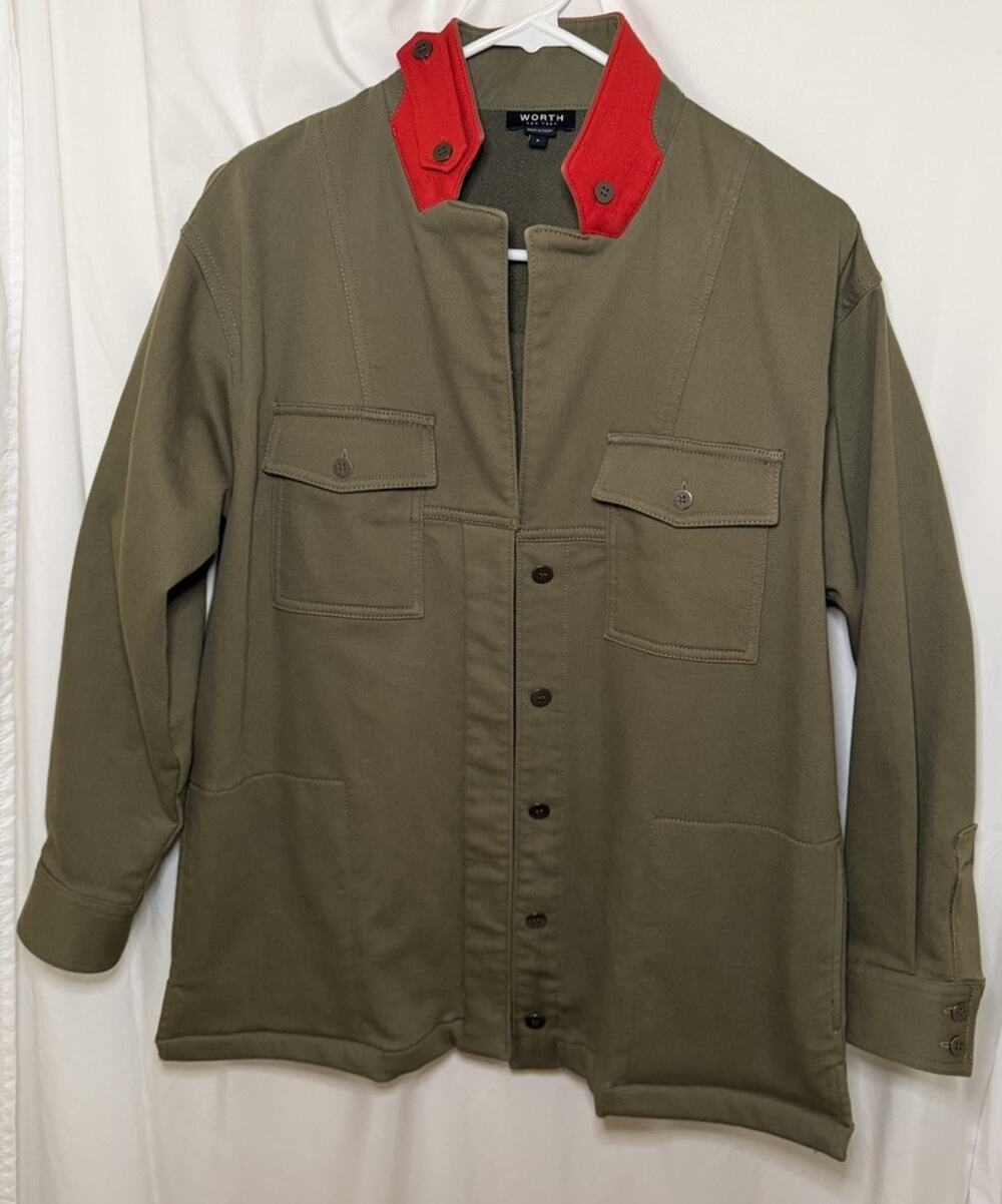 Worth New York Designer Cotton-Blend Utility Jacket – Size P (4–6) Beautiful